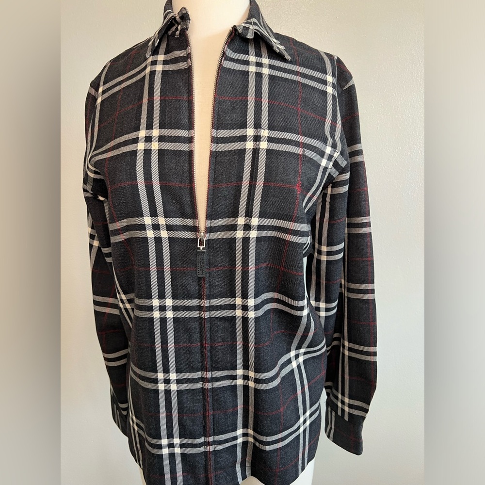 Lauren Ralph Lauren Plaid Zip Up Blouse